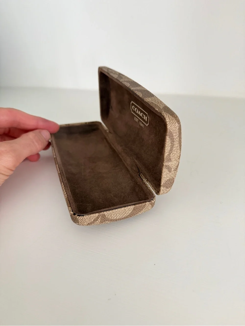 Coach Brown Signature Canvas Eyeglass Case